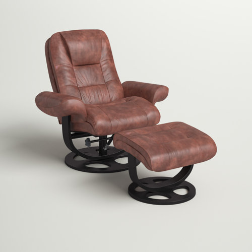 Barcalounger Jacque Upholstered Swivel Recliner with Ottoman & Reviews